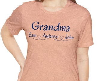 Personalized Grandma T-Shirt, Add your own text shirt, Custom Mom Shirt, Personalized Nana Shirt, Customized Grandchildren Shirt