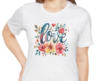 Love and Flowers Shirt, This is the perfect gift for your Christian friend, wife, daughter or teacher! Christian Woman