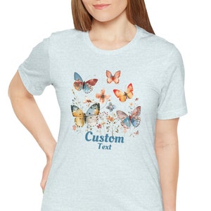 Personalized Butterfly T-Shirt. Just add your Custom Title and optional second line to make this a perfect gift Grandma Shirt, Name shirt image 1