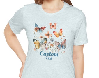 Personalized Butterfly T-Shirt. Just add your Custom Title and optional second line to make this a perfect gift! Grandma Shirt, Name shirt