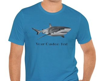 Custom Text Great White Shark T-Shirt print on the front, Shark Shirt, Great White Shark Shirt, Shark Gift, Great White Shark Graphic