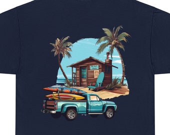 My Beach House Surfing Shack Cotton T-Shirt. Great gift for beach lovers.