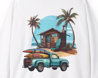 My Beach House Surfing Shack Sweatshirt. Great gift for beach lovers.