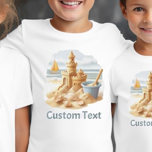 Personalized Sand Castle T-shirt for kids. Beach Sand Castle shirt. Great beach gift. Vacation Shirt. Add your own Text