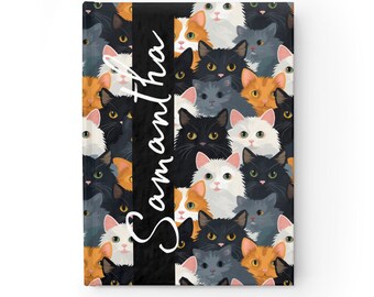 Personalized Cute Cats Blank Journal. Cute cats and kittens custom journal for your favorite cat mom or cat lover