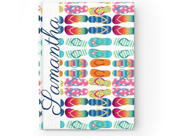 Personalized Just Flip Flops Blank Journal, Add your name to make this the perfect custom Journal! Personalized Notebook