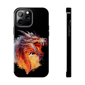 Angry Dragon iPhone 13 Cases, Knightcore, medieval, Fantasy, Flying Dragon, Fiery Golden Dragon image 1