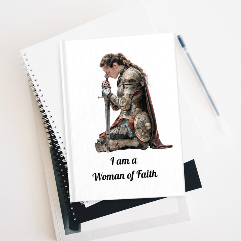 Woman of Faith Warrior Blank Journal, Prayer Warrior, Armor of God, Warrior of Faith, Christian Woman Notebook image 2