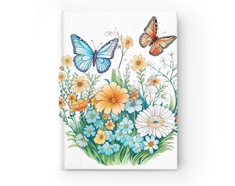 Wildflowers and Butterflies Blank Journal, Beautiful flowers and Butterflies in flowercore colors. Cottagecore, fairycore