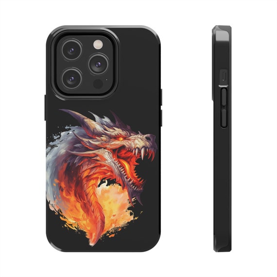 Angry Dragon iPhone 14 Cases, Knightcore, medieval, Fantasy, Flying Dragon, Golden Fire Dragon