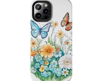 Wildflowers and Butterflies iPhone 12 Cases, Beautiful flowers in flowercore colors. Cottagecore, fairycore