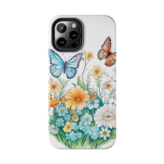 Wildflowers and Butterflies iPhone 12 Cases, Beautiful flowers in flowercore colors. Cottagecore, fairycore