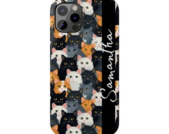 Personalized Cute cats iPhone 12 Phone Cases. These cats and kittens are the Perfect custom gift for your favorite cat lover!