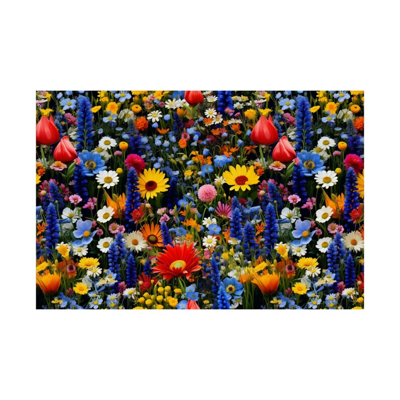 Póster Mate de flores silvestres de colores imagen 2