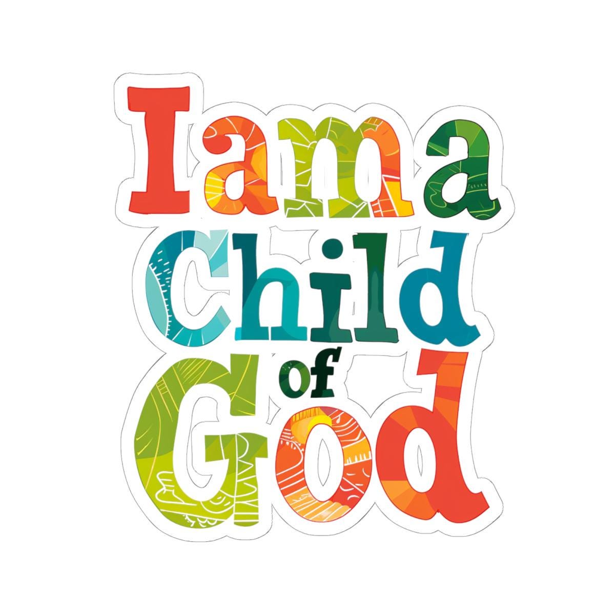 I Am A Child of God Sticker with Transparent or White Edges. Add this amazing I Am A Child of God Sticker to your bottle, computer or books!