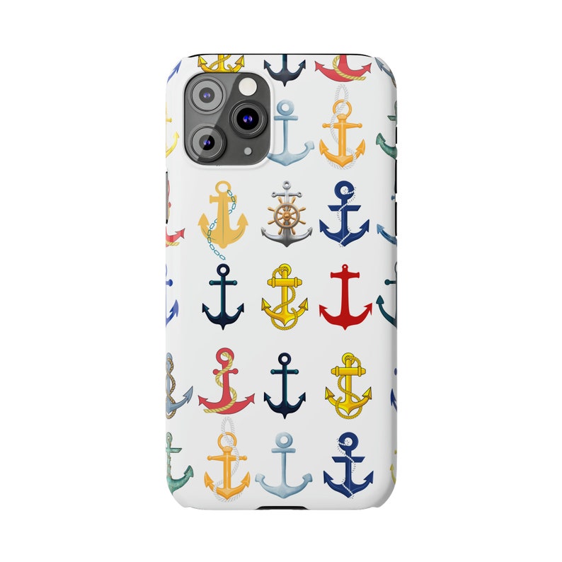 Anchors iPhone 11 Phone Cases, Brightly Colored Anchors for your Sailing and Boating Enthusiast image 4