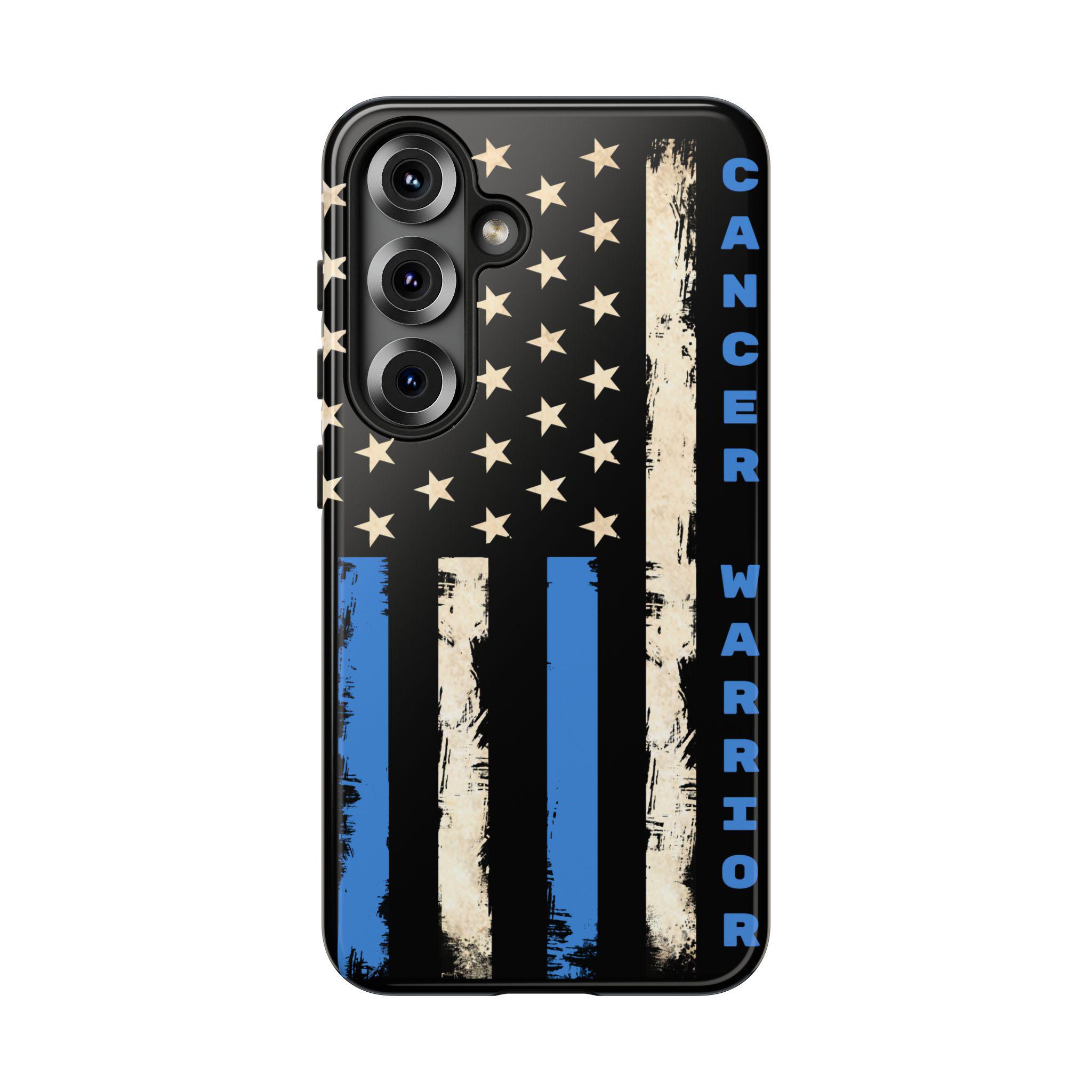 Prostate Cancer Warrior Flag Samsung Galaxy S25, S24, S23, S22, S21 phone case. The perfect gift for yourself or cancer warrior