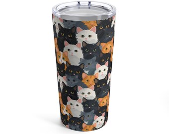 Cute Cats Insulated cup 20oz. Great gift for Cat Lovers, cat mama, Cat coffee cup, kittens