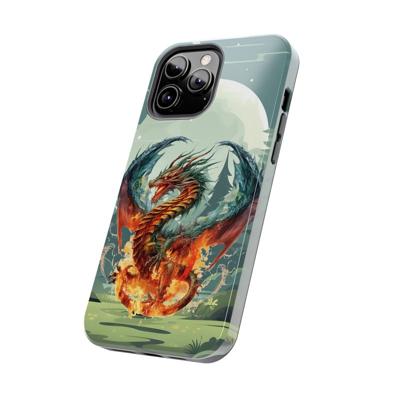 Fiery Dragon iPhone 13 Cases, Knightcore, medieval, Fantasy, Flying Dragon image 3