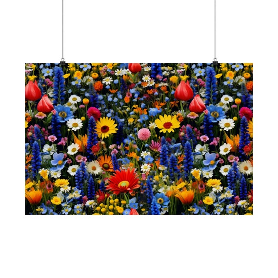 Colorful Wildflowers Matte Poster