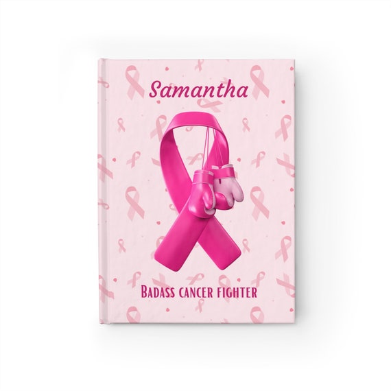 Personalized Badass Breast Cancer Fighter Blank Journal. Add the name of your favorite cancer warrior for the perfect gift!