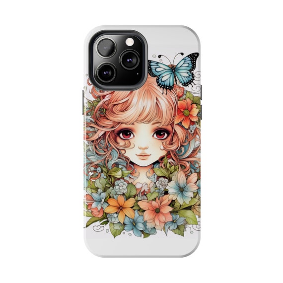 Fairy with Red Hair iPhone 13 Cases, Pretty Fairycore fairy in beautiful Flowercore colors