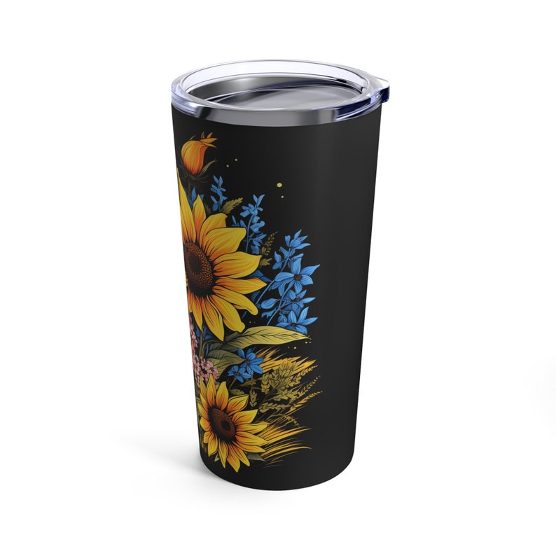 Vintage Sunflowers Tumbler 20oz, sunflowers, botanical, sunflower lover, boho sunflowers, cottagecore, vintage floral , floral graphic image 5