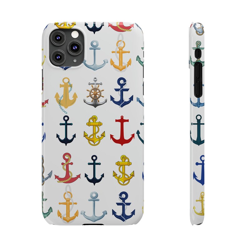 Anchors iPhone 11 Phone Cases, Brightly Colored Anchors for your Sailing and Boating Enthusiast image 8