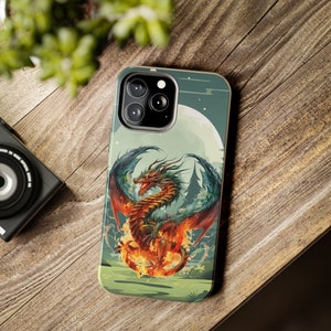 Fiery Dragon iPhone 13 Cases, Knightcore, medieval, Fantasy, Flying Dragon image 4