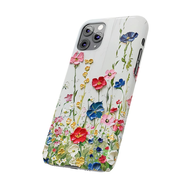 Amazing painting of Wildflowers on iPhone 11 Phone Cases, floral painting, floral image, wildflower painting image 5