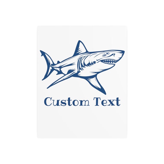 Custom Text Great White Shark Metal Art Sign. Custom Name sign. Shark Sign. Add your own Text to make the perfect gift!