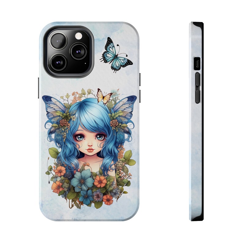 Blue Fairy iPhone 13 Cases, Pretty Blue Fairycore fairy in beautiful Flowercore colors image 5