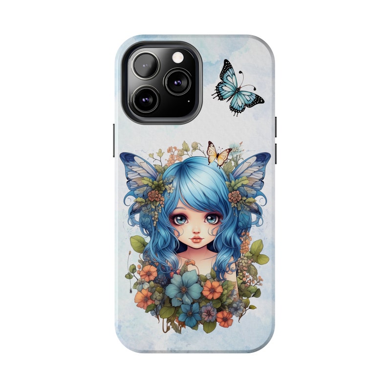 Blue Fairy iPhone 13 Cases, Pretty Blue Fairycore fairy in beautiful Flowercore colors image 4