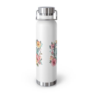 Hope and Flowers Copper Vacuum Insulated Bottle, 22oz. This is the perfect gift for your Christian friend, wife, daughter or teacher image 2