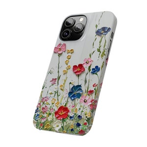 Amazing painting of Wildflowers on iPhone 13 Phone Cases, floral painting, floral image, wildflower painting, flower painting on iPhone image 5