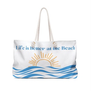 Life is Better at Beach Oversized Tote with Rope Handle image 2