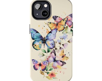 Aquarelle papillon coques pour iPhone 13, cadeaux papillon, gobelet papillon, papillon pour iPhone, cadeau papillon femme, cadeau pour amoureux des papillons