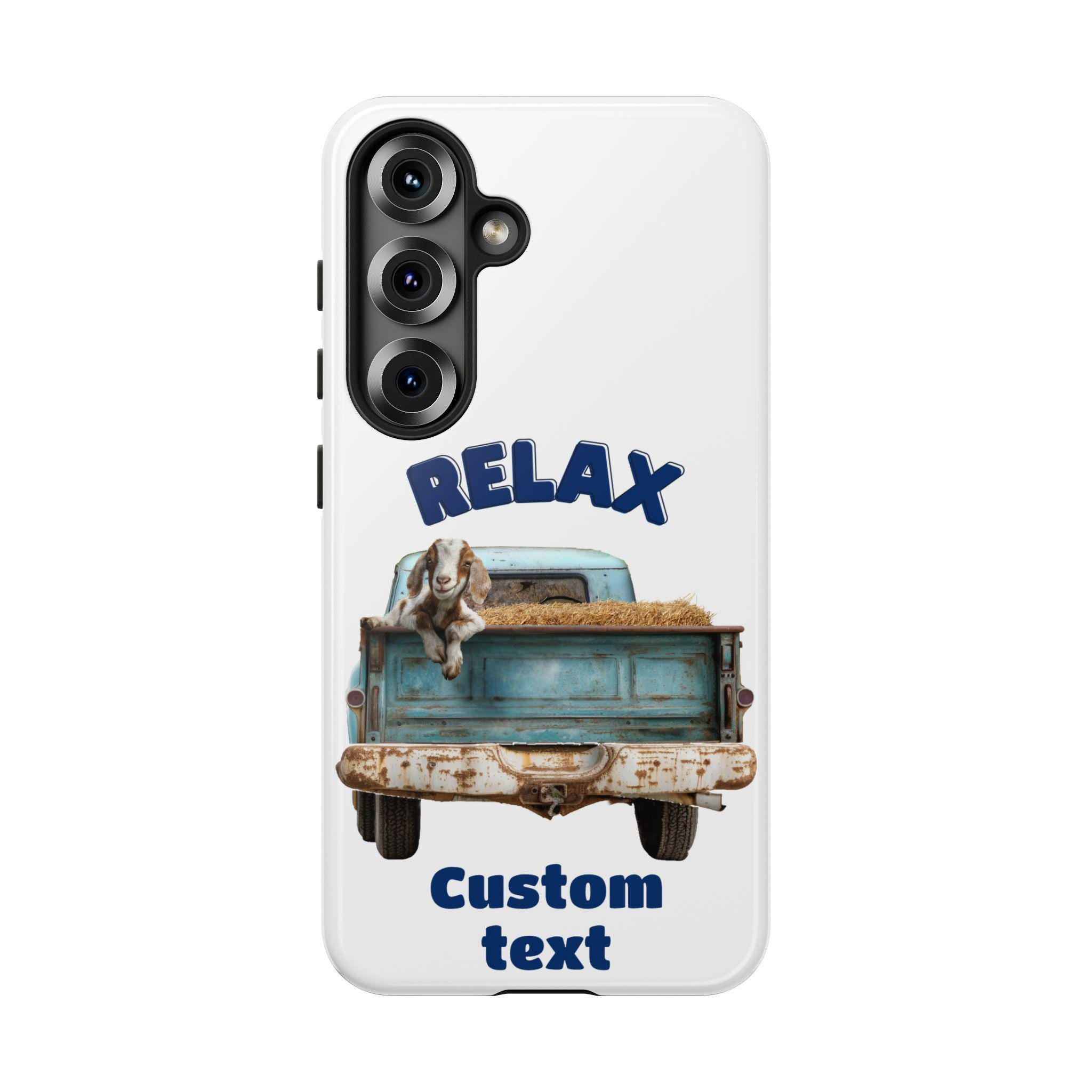 Personalized Relax Goat Samsung Galaxy S25, S24, S23, S22, S21 phone case. Samsung Case for Goat Ranchers, and Boer Goat Lovers