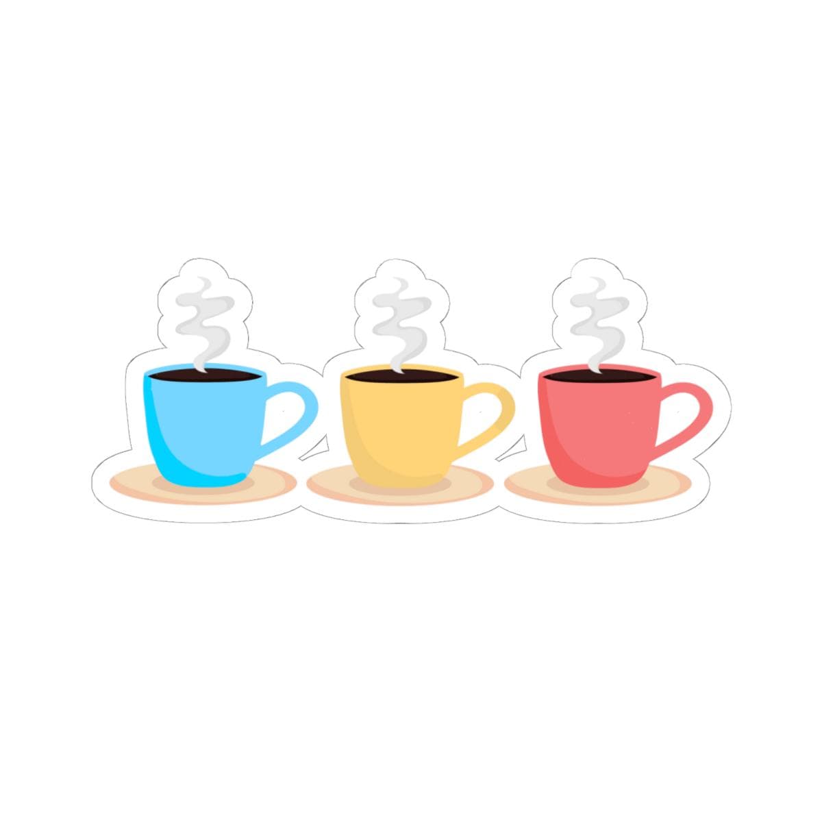 Coffee Coffee Coffee Sticker with Transparent or White edges. Add this Coffee Sticker to your bottle, computer or books!