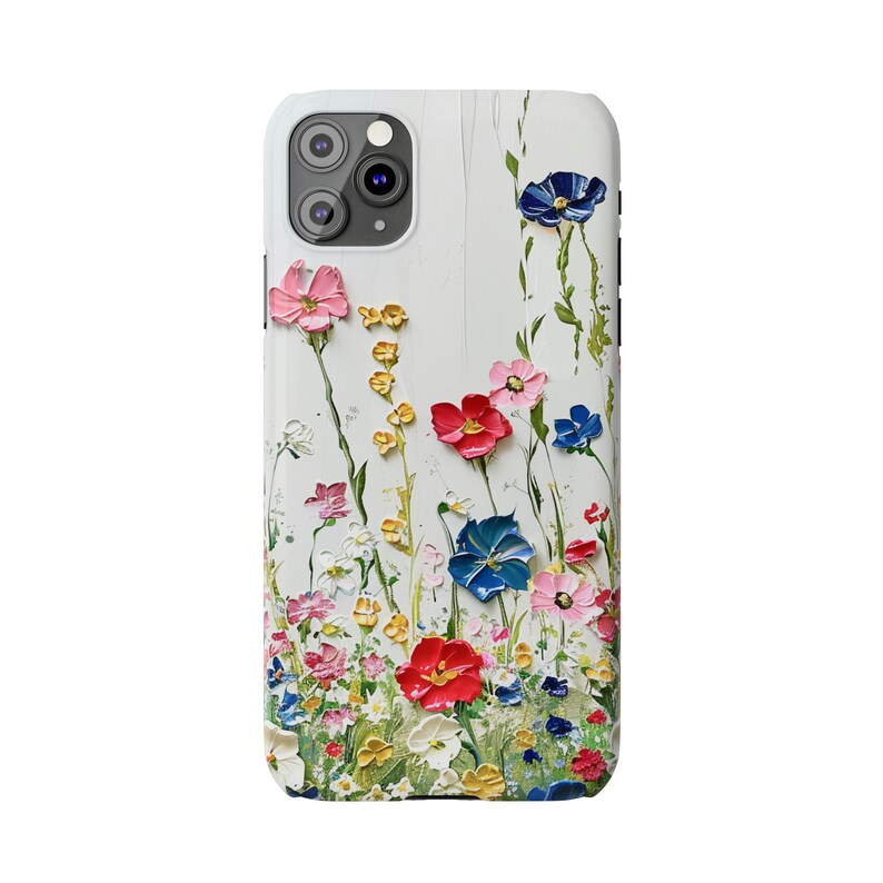Amazing painting of Wildflowers on iPhone 11 Phone Cases, floral painting, floral image, wildflower painting image 3