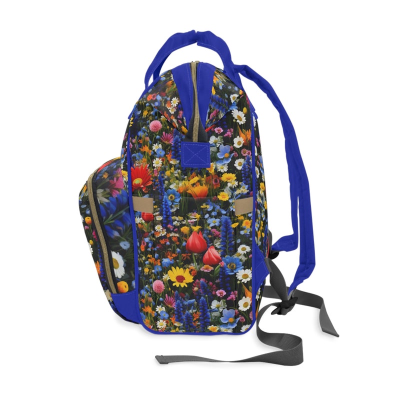 Bright Wildflowers Tote Backpack. Perfect backpack for everyday, for school or for your favorite flower lover image 3