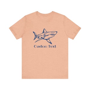 Custom Text Great White Shark T-Shirt print on the front, Shark Shirt, Great White Shark Shirt, Shark Gift, Great White Shark Drawing image 7