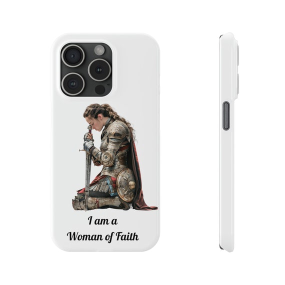 Woman of Faith Warrior iPhone 15 Phone Cases, Prayer Warrior, Armor of God, Warrior of Faith, Christian Woman iPhone 15 case