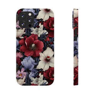 Red and Blue Flowers iPhone 12 Phone Cases image 5