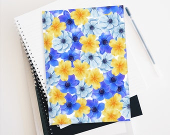 Blue and Yellow Flowers Blank Journal