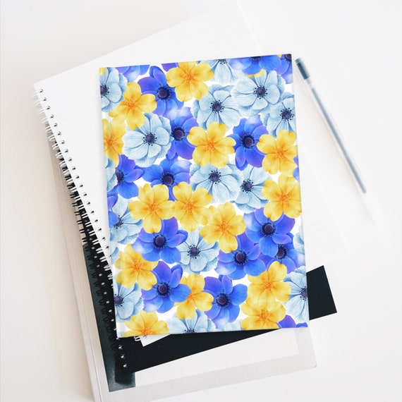 Blue and Yellow Flowers Blank Journal