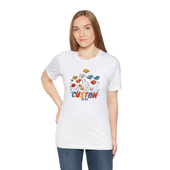 Personalized Wildflower T-Shirt. Just add your Custom Title and optional second line to make this a perfect gift! Grandma Shirt, Name shirt