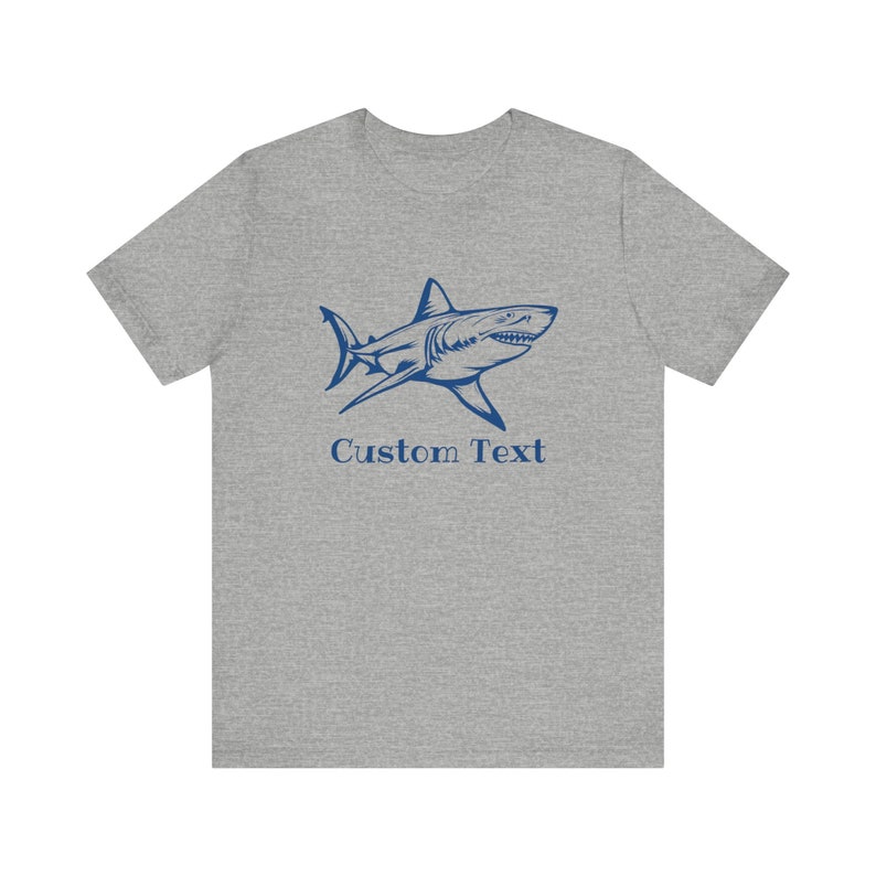 Custom Text Great White Shark T-Shirt print on the front, Shark Shirt, Great White Shark Shirt, Shark Gift, Great White Shark Drawing image 2