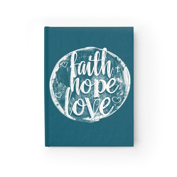 Retro Faith Hope Love Blank Journal, The Faith Hope Love Journal is the perfect gift for Christian friends, wives, daughters, or teachers