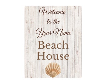 Personalized Welcome to My Beach House Signpost Metal Art Sign. Custom Name sign. Add your own Name to make the perfect gift! Custom Coastal